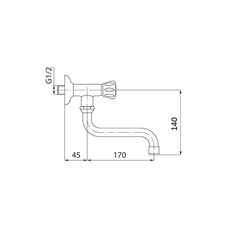 Wall Tap Fitting for Cold Water Pivotable