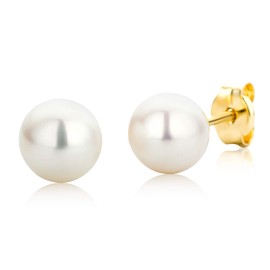 Miore Earrings Women studs Freshwater Pearls Yellow Gold 14 Kt / 585