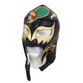Leos Imports Mexican Luchador Wrestling Tribute Mask, Black 53 Eagle Warrior Design, Adjustable Fit
