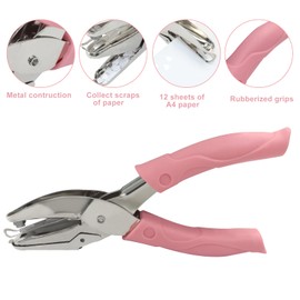 Rierdge Handheld Hole Paper Punch, Heart Hole Punch, 1/4 Inch Metal Single Hole Puncher with Soft Grip Handle for DIY Craft, Scrapbooking, Tags, Paper Projects