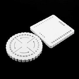 2Pcs Round Square Kumihimo Disc Macrame Braided Cord String Bracelet Weaving Disk, DIY Weaving Tool, with English Instruction 3.9 * 3.9 * 0.4 Inch(L-Square and Round)