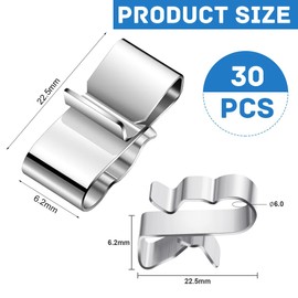 Stainless Steel Solar Cable Clip Photovoltaic Cable Clips Trailer Frame Wire Clamps PV Cable Clamp for Boat Trailer 30Pcs, Silver
