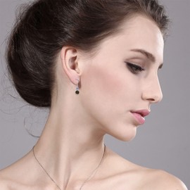 Gem Stone King 925 Sterling Silver Brown Smoky Quartz and Blue Tanzanite Hook French Fish Ear Wire Dangle Earrings For Women (3.64 Cttw, Gemstone Birthstone, Round 8MM and Round 3MM)