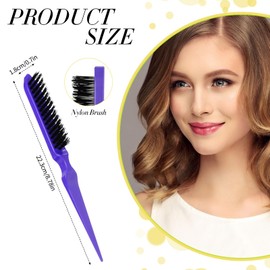 Patelai 3 Pieces Hair Styling Comb Set, Includes Teasing Fluffy Hair Brush, Rat Tail Teasing and Triple Comb for Women(Purple)