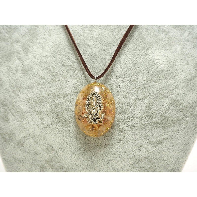 RELIGHT Natural Stone, Orgonite, Necklace, Ganesha, God Pendant, Power Stone,