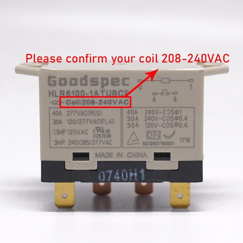 1PC for Goodspec HLR6100-1ATUBCF 208-240VAC Compressor Relay 4 Pins 40A