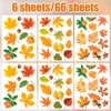 6Pcs Fall Window Decorations, Thanksgiving Window Decor Maple Window Clings