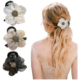 Pinzas de Flores para Cabello, Pinzas de Flores, Accesorios para Mujer, Pinzas para Cabello Flor, Elegante juego de 3 Pinzas de Pelo Flor, Accesorios para Cabello Mujer Niñas