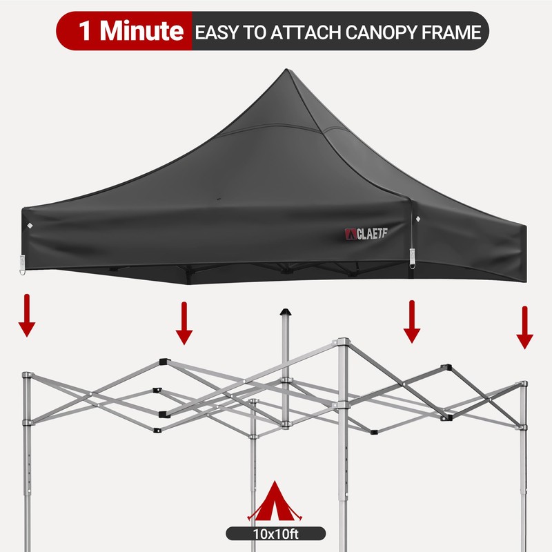 CLAETF 10x10 Canopy Replacement Top for Pop Up Canopy Tent