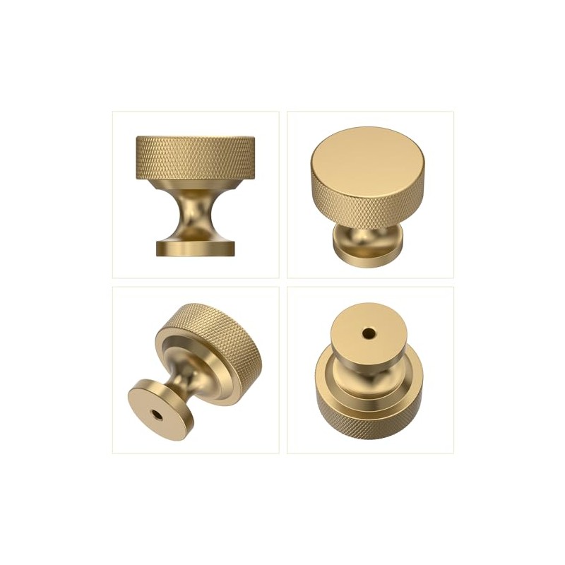 10 Pack Champagne Bronze Knurled Cabinet Knobs Kitchen Champagne Gold
