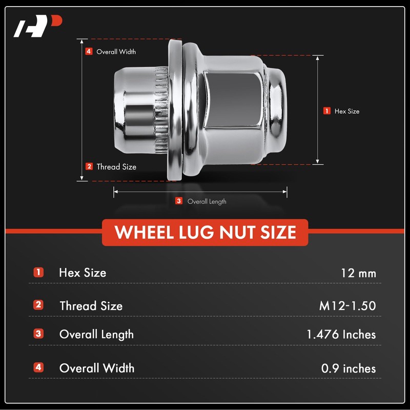 A-Premium Front and Rear Wheel Lug Nuts Compatible with Toyota