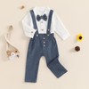 GOOCHEER Newborn Infant Baby Boy Clothes Suit Bowtie Dress Romper+Suspender