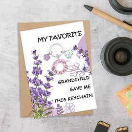 iuNMaogu Gifts for Grandparents Grandma from Grandchild - Cute Keychains With Greeting Card Birthday Christmas Gifts Ideas for Nana Mimi Gigi