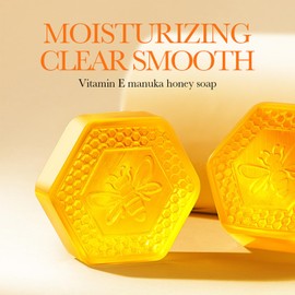 Vitamin E Honey Face & Body Soap with Hyaluronic Acid, Coconut - Deep Cleansing, Nourishing Soap for Soft and Smooth Skin - Pack of 2