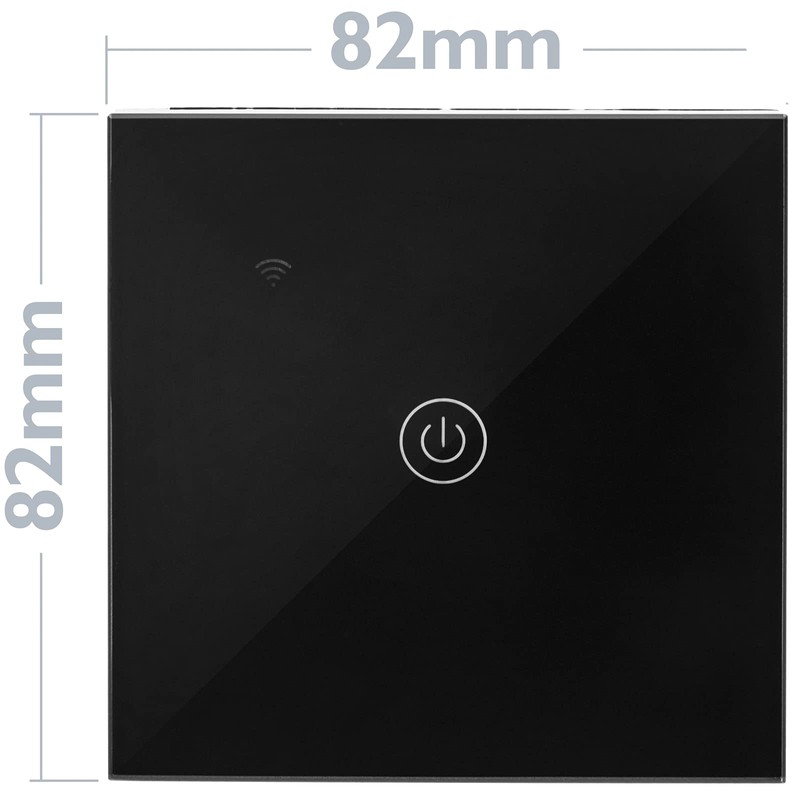 BeMatik Smart Switch Tactile Black Compatible with Google Home, Alexa