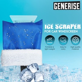 Glamza Ice Scraper for Car Windscreen with Warm Hand Mitt - Built in Handle, Made from ABS Antifreeze Material & Waterproof Outer Layer - Effortlessly Remove Unwanted Ice & Snow from Car Window