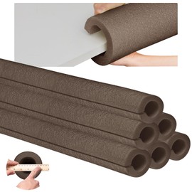 Hanaive 6 Pcs 40 x 4.1 Inch Jumbo Pool Noodles Pre Slit Clamp Foam Protection Insulation Tubes for Padding Large Foam Tube for Swimming Floating Craft Projects Padding Bumper(Brown)