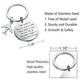 FUSTMW Airplane Keychain Pilot Gifts Flight Attendant Graduation Gifts Aviation Crew Gifts, Silver, Large