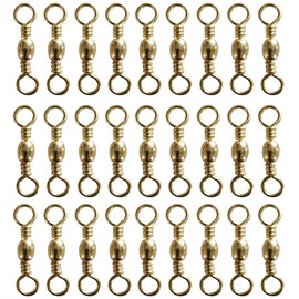 TopHomer Fishing Barrel Swivels, 100Pcs Fishing Rolling Swivel Solid Ring Fishing Connector Tackles for Saltwater or Freshwater, Size 12# (Gold)