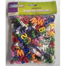 Creativity Street Plastic Cube Uppercase Letter Beads, 22 mm, Assorted Colors