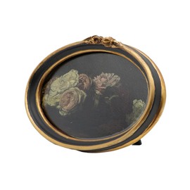 CISOO Vintage Oval Picture Frame 5x7 Antique Photo Frame Decorative Painting Table Top Display and Wall Hanging Home Decor, Ornate Photo Gallary Art, Black and Gold