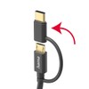 HAMA 2in1 Multi-Ladekabel, USB-A, Micro-USB und USB-C, 1 m, Schwarz
