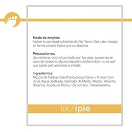 Gel tecno-dol Contra Dolores Musculares, Torceduras, Inflamaciones también para diabético