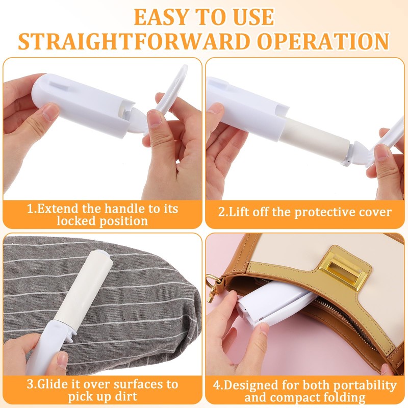 Mini Lint Roller for Travel with 150 Sticky Sheets Refillable,