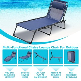 Lounge Chair Set Zero Gravity Chairs Outdoor Furniture Patio Adjustable Folding Recliner for Outside Outsunny Camping Beach Lawn Pool Tanning Indoor Balcony Porch