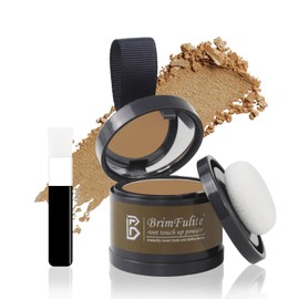 BRIMFULITE Hair Root Touch Up Powder, Quick Cover Gray Hairline Powder, Windproof & Sweatproof Root Cover Up Powder for Women Men with Compact Puff and Mirror 0.14 Oz. (Dark Blonde, 0.14 Oz.)