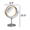 JERDON Lighted Tabletop Makeup Mirror - LED Lighted Vanity Mirror