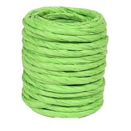15Yard Raffia Paper Ribbon, 4mm Paper String Colorful Twisted Paper Craft Rope Wrapping Ribbon for DIY Making Flower Basket, Gift Wrapping,Party Decor (Emerald)