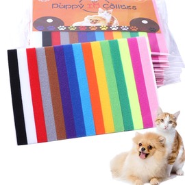 15PCS Adjustable Puppy Kitten Collars - Newborn Pet ID Bands - Soft Double-Sided Whelping Collars - Identification Straps for Small Dogs and Cats - Multi-Colours