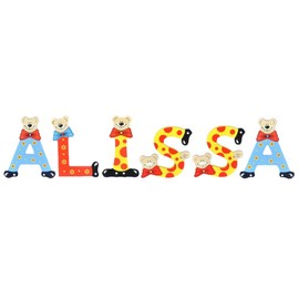 Playshoes Children's Wooden Letters Names Alissa – Assorted Colours