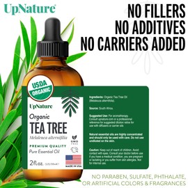UpNature Organic Tea Tree Oil - 100% Pure Tea Tree Oil for Skin, Hair, Toenail, 2oz