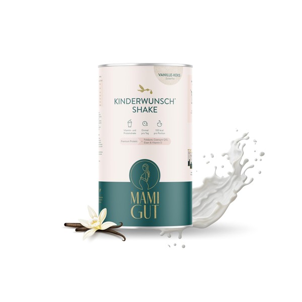 MamiGut Fertility Shake Vanilla Biscuit 14 Servings 378 g Vitamin and Protein Shake for Baby Planning and Early Pregnancy Fertility and Protection 23 Nutrients and Protein