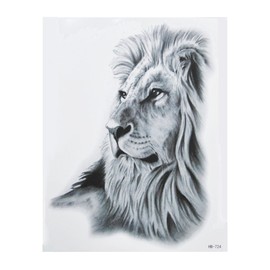 2 Blätter Temporäres Löwe Tattoo Tier Tattoo Löwen Klebetattoo HB724x2