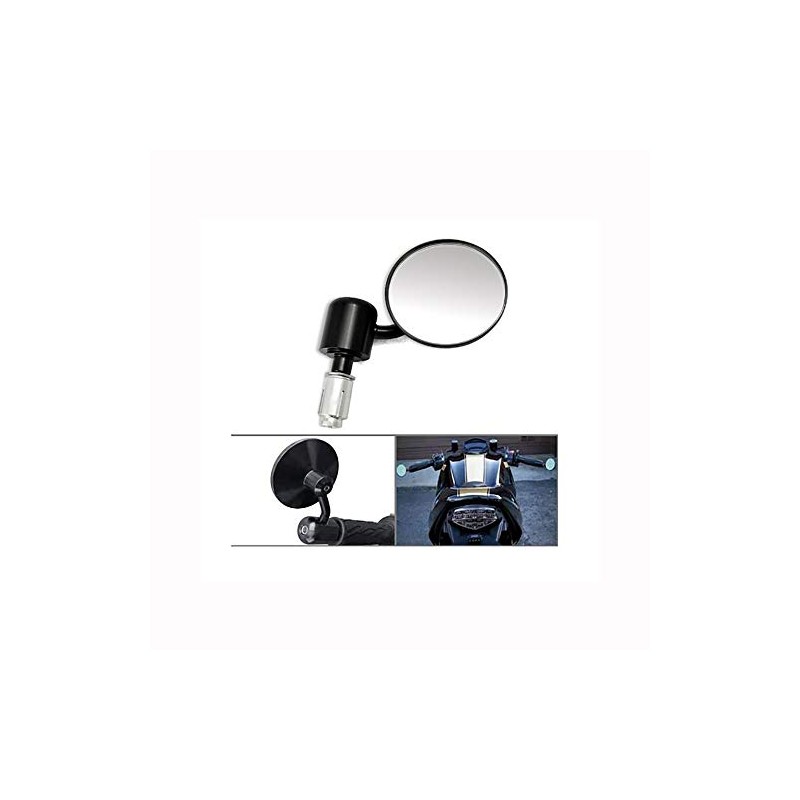 ANCLLO 7/8 inch Round Adjustable Motorcycle Rearview, Round Handlebar Bar