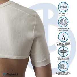 Beman® - Half Sleeve, Hypoallergenic, Unisex, Men and Women - Wool D'Angora and Merino Wool - Art.565, White