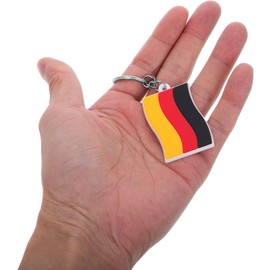 5 piezas Llavero con la bandera de Alemania de PVC, accesorio decorativo para llaves y bolso, 5 unidades