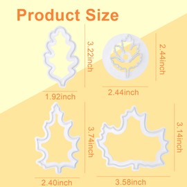 iwiio Autumn Leaf Cookie Cutters,Fondant Cutter,Maple Leaf, Oak Leaf, Aspen Leaf Autumn Cookie Cutter for Fall Autumn Thanksgiving Birthday Wedding Party Decorations