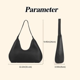 MultiValue Leather Tote Bag, Fashion Woman Shoulder Bag with Zipper Large Capacity Ladies Handbags Hobo Bag for Shopping Dating Commuting (Black)