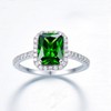 Bonlavie Women's 3.6ct Emerald Cut 8x6mm Green Emerald Solid 925