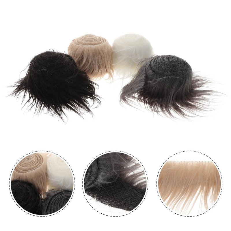 DOITOOL 4pcs Faux Fur Fabric Set for DIY Crafts Fluffy