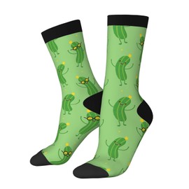 Cute Pickle Socks Novelty Crew Casual Dress Socks Funny Vegetable Pickle Lover Gifts