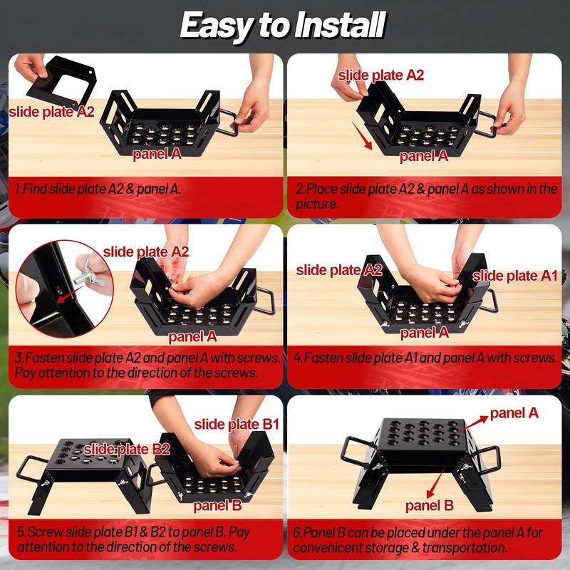 Supvision Adjustable 3-9" Moto Starting Block Motorsport Foot Stool Overlap