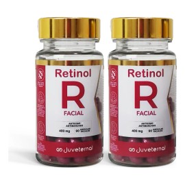 JUVETERNAL Cpsulas Faciales de Retinol 2x1 90 cpsulas cu Twist-Off Suero Facial Antiedad y Antimanchas, Renueva, Suaviza y Unifica el Tono de la Piel 