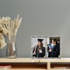4x6 Double Silver Metal Picture Frame with Bamboo Design