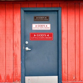 Signs ByLITA Standard God's Little Explorers Door or Wall Sign Easy Installation | Durable Construction | Religious Greetings | Sunday School Welcome Signs | Church | Faith Sign (Blue) - Medium
