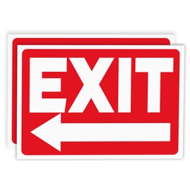Exit Signs 2 Pack 10x7 Inch with Directional Right Ideal for Offices, Schools, Theaters, Restaurants